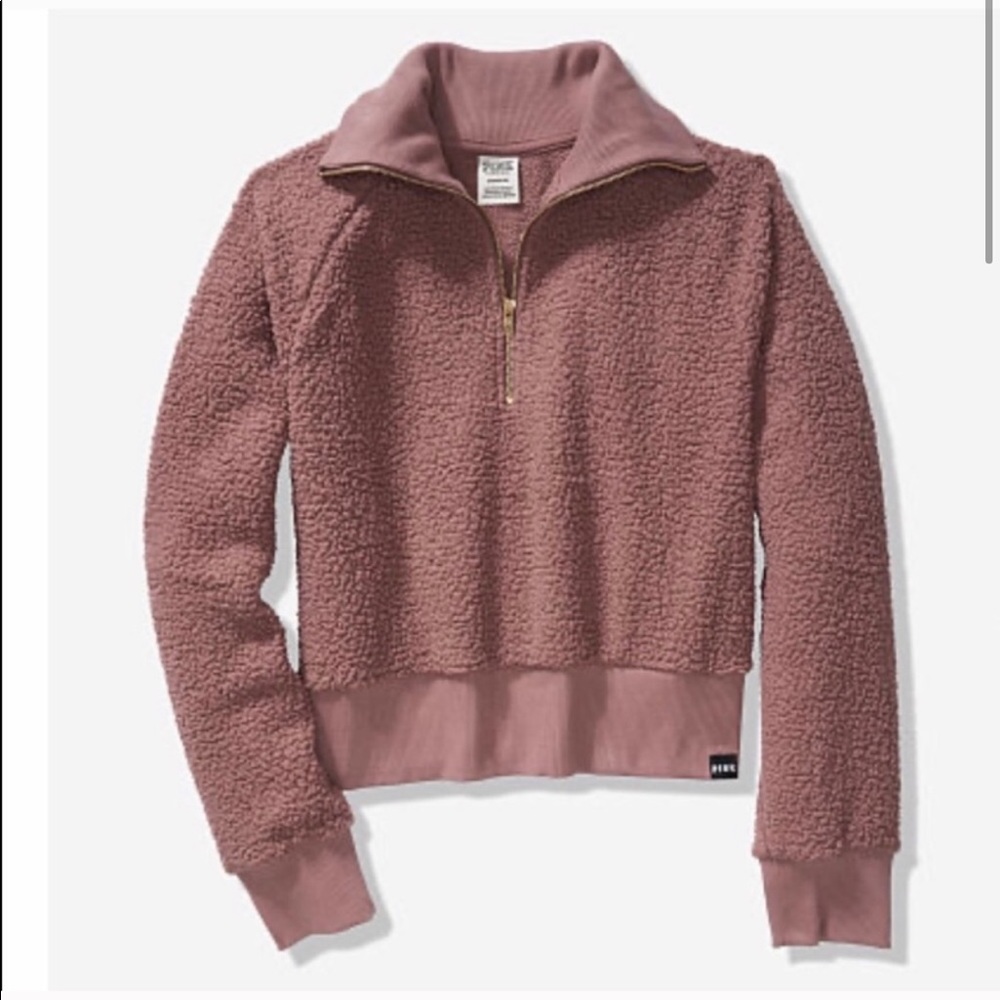 PINK Crop Sherpa Jacket